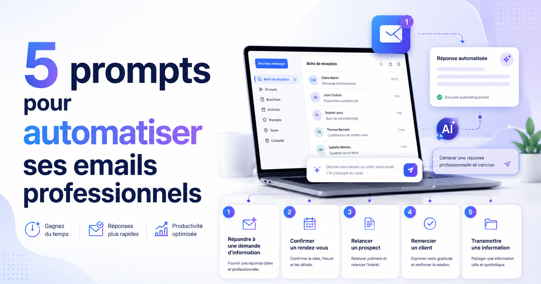 5 prompts pour automatiser ses emails professionnels