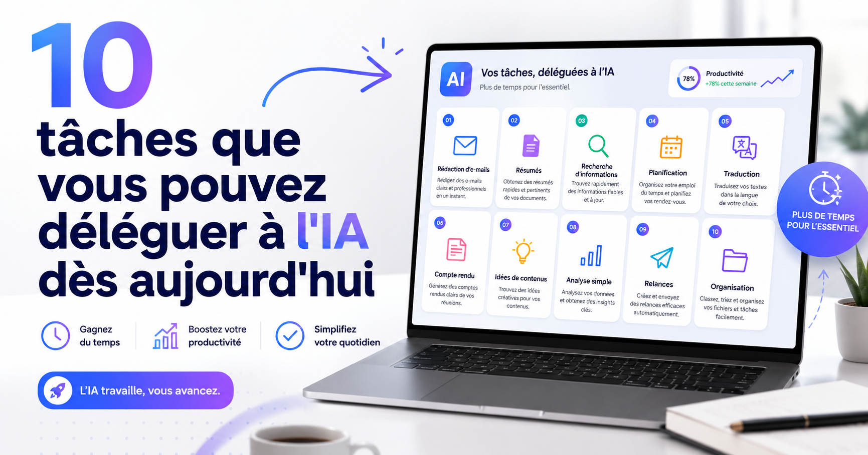 10 tâches que vous pouvez déléguer à l'IA dès aujourd'hui
